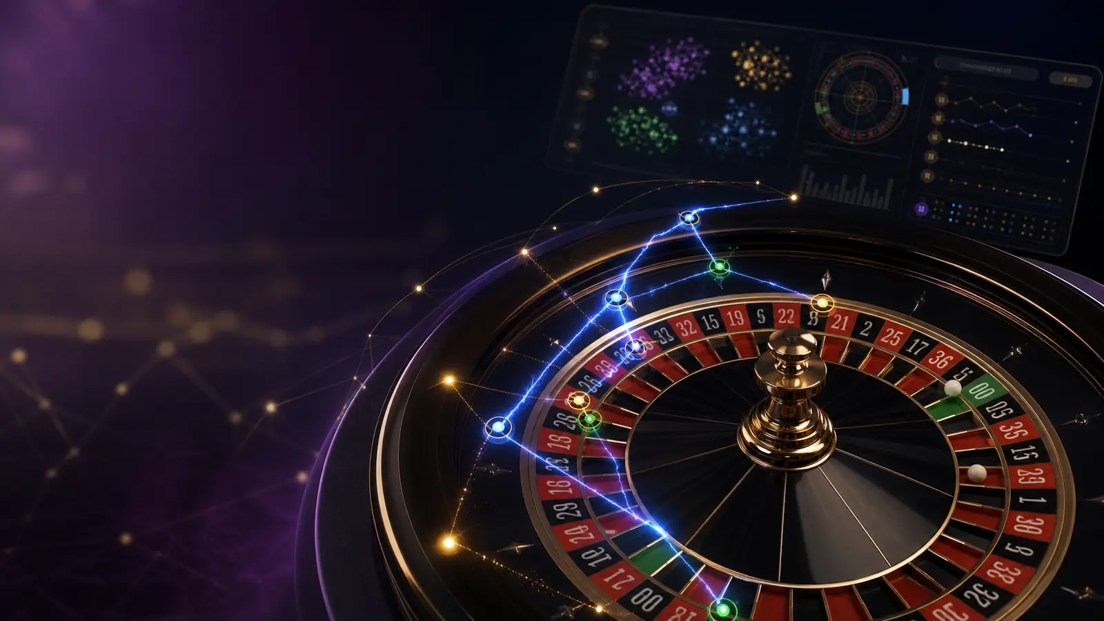 Custom pattern recognition for Lightning Roulette with roulette wheel and number analysis paths